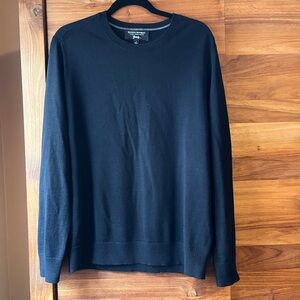 Banana Republic Italian Merino Wool Crewneck Sweater, Black, Size L - by Baruffa